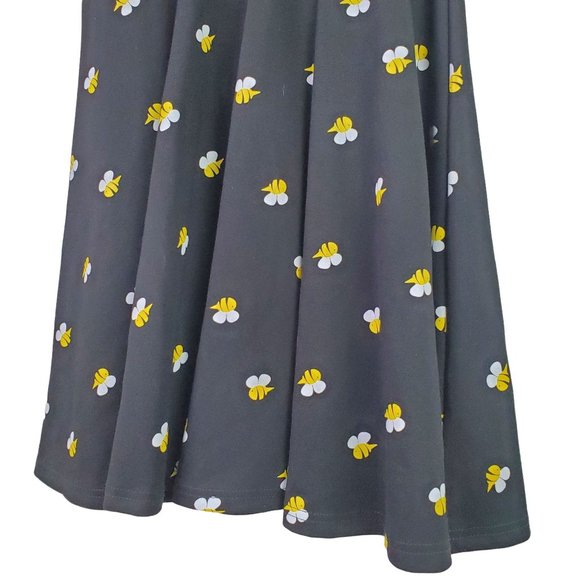 Unique Vintage All Over Bumble Bee Print Dress, Sz S/4 - Picture 6 of 11